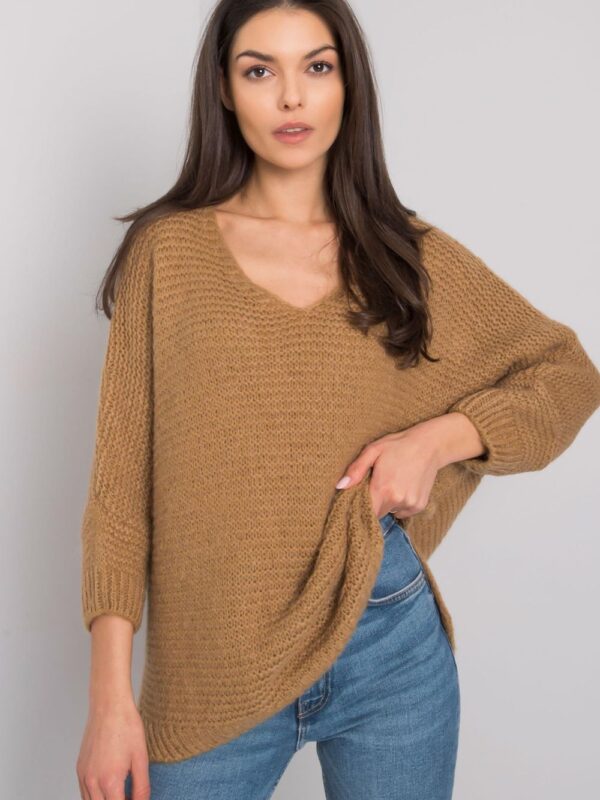 Sweter Damski Model TW-SW-BI-J1001.06 Camel - Och Bella