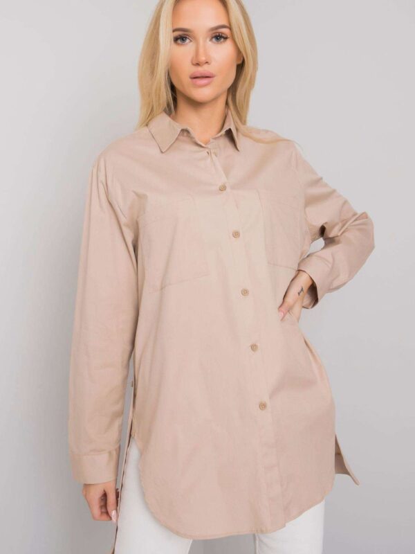 Koszula Damska Model EM-KS-001.46 Beige - Ex Moda