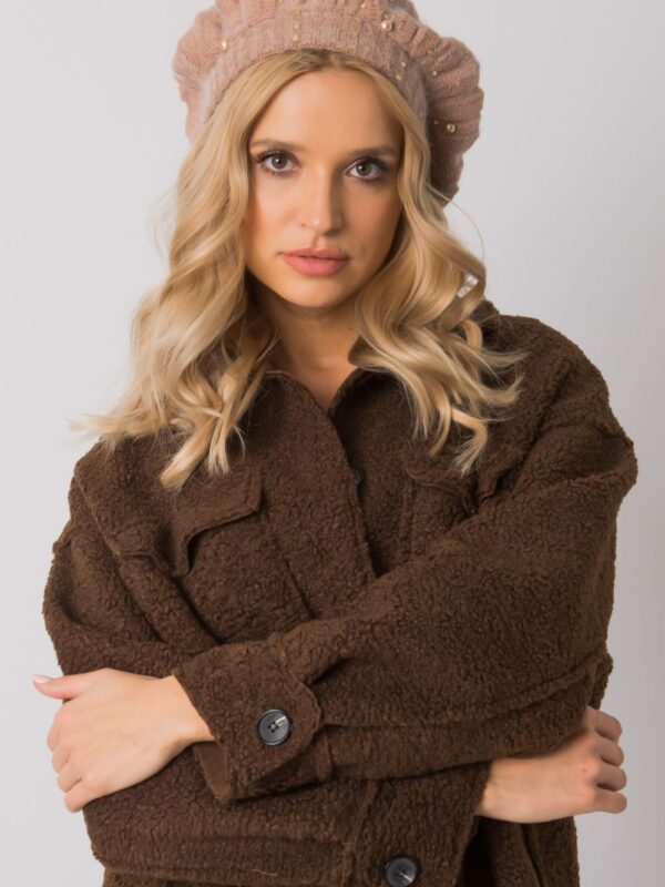 Czapka damska Model AT-CZ-DM-39055 Dark Beige - AT