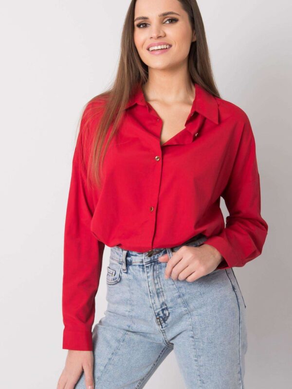 Koszula Damska Model EM-KS-004.42 Dark Red - Ex Moda