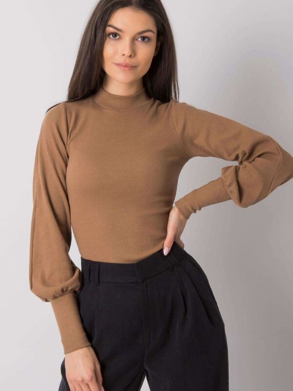 Bluzka Model RV-BZ-5223.15 Light Brown - Rue Paris