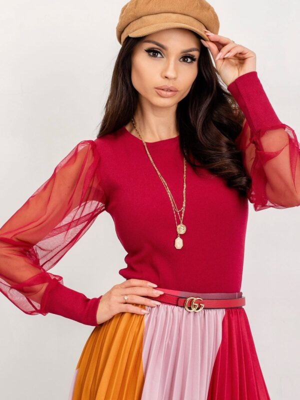 Bluzka Model RV-BZ-5192.16 Bordo - Rue Paris