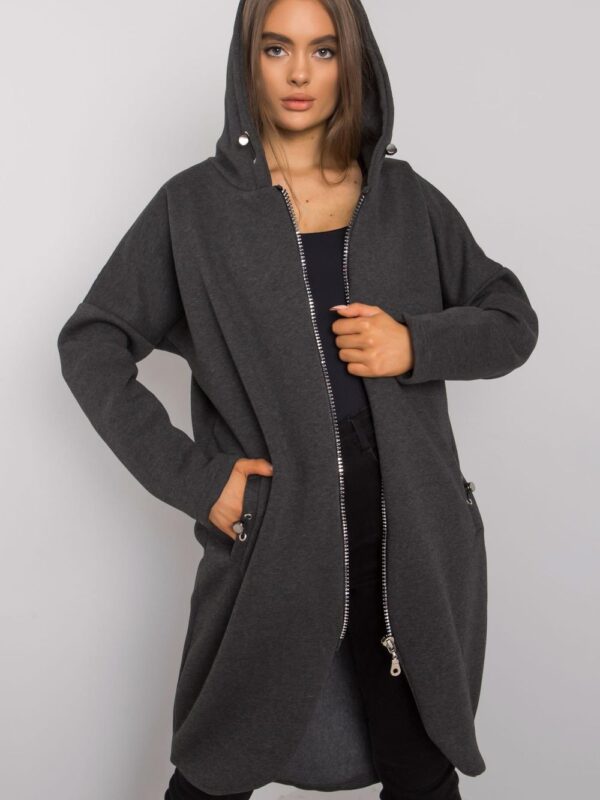 Bluza Damska Model RV-BL-4858-1.99P Grafit - Rue Paris