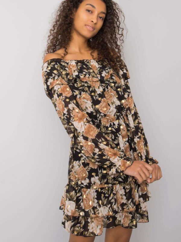 Sukienka Model DHJ-SK-15015-2.73P Black/Beige - Italy Moda