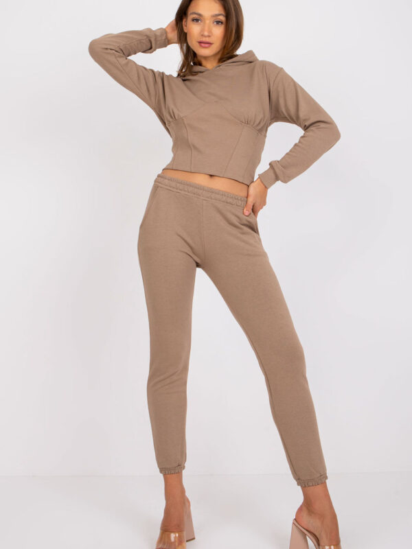 Spodnie Komplet Model EM-KMPL-378.04 Dark Beige - Ex Moda