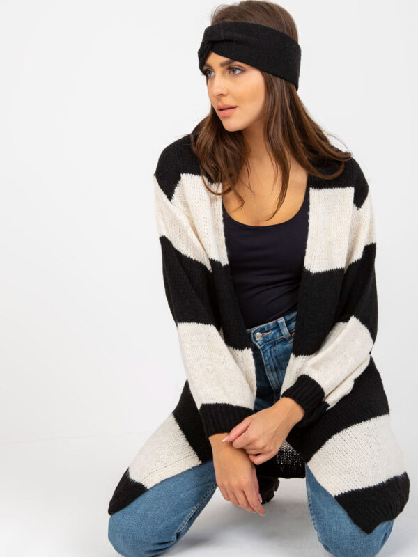 Sweter Kardigan Model TW-SW-BI-M3022.29X White/Black - Och Bella