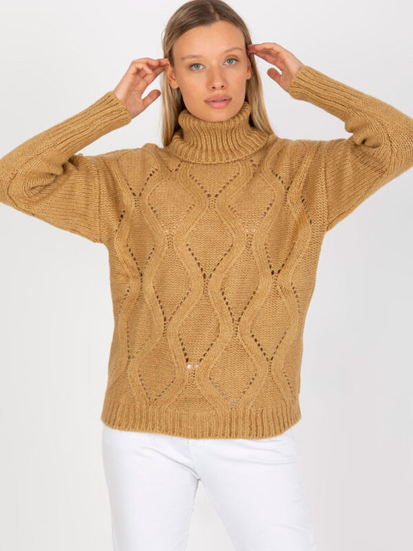 Sweter Damski Model LC-SW-3019.05P Camel - Rue Paris