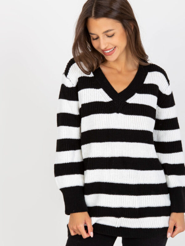 Sweter Damski Model LC-SW-8030.29P White/Black - Rue Paris