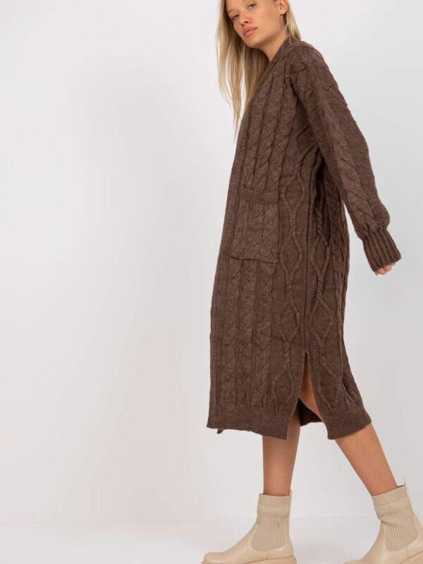 Sweter Kardigan Model LC-SW-8032.34P Brown - Rue Paris