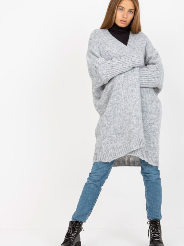 Sweter Kardigan Model TW-SW-BI-M2201.87 Grey - Och Bella