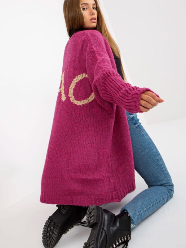Sweter Kardigan Model TW-SW-BI-M2201.87 Fuksja - Och Bella