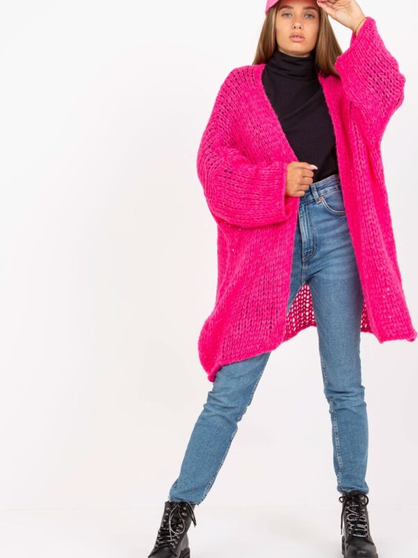 Sweter Kardigan Model TW-SW-BI-M2202.29X Fluo Pink - Och Bella