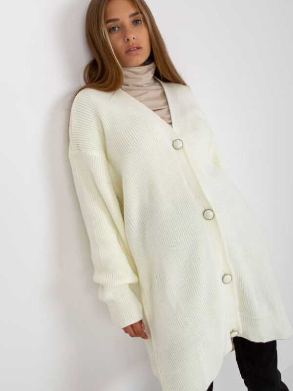 Sweter Kardigan Model LC-SW-0267.06X Ecru - Rue Paris