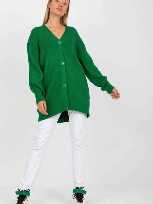 Sweter Kardigan Model LC-SW-0267.06X Green - Rue Paris