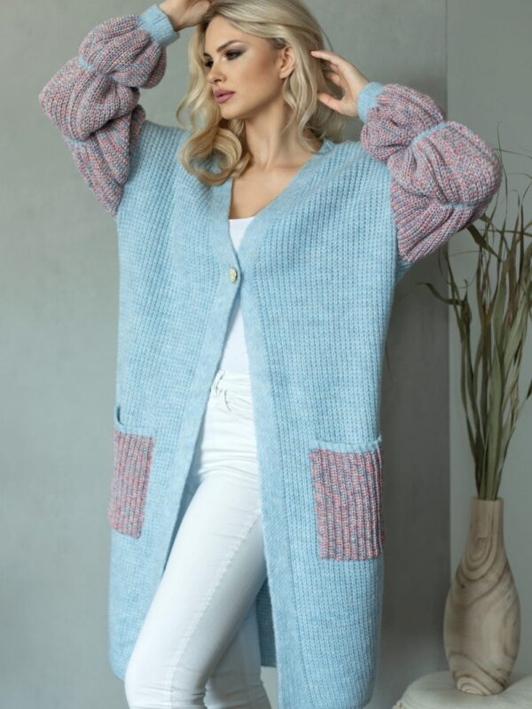 Sweter Kardigan Model 30086 Błękit - PeeKaBoo