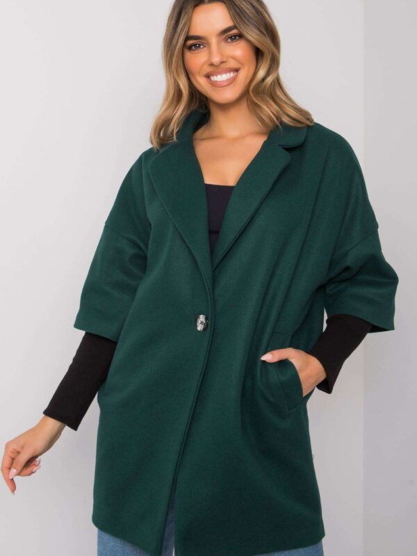 Płaszcz Damski Model CHA-PL-0409.30X Dark Green - Rue Paris