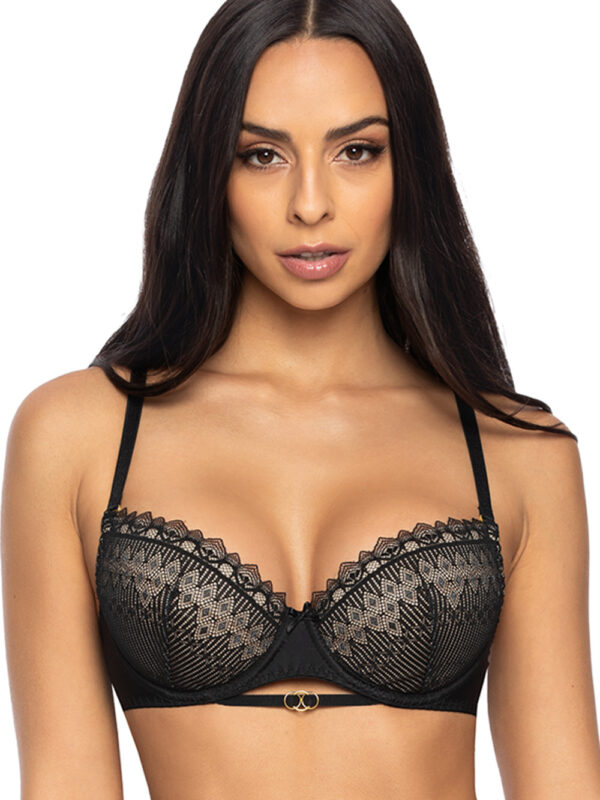 Biustonosz push up  Biustonosz Push-up Model 3539/11 Marion Black/Beige - Mat