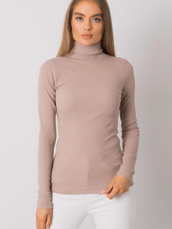 Golf damski Model RV-BZ-7182.01P Dark Beige - Rue Paris