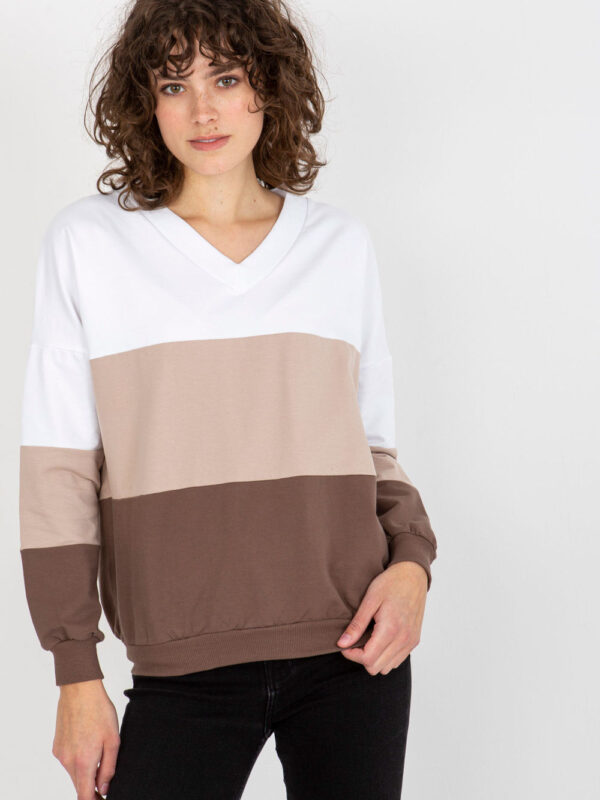 Bluza Damska Model RV-BL-8328.65P White/Brown - Rue Paris