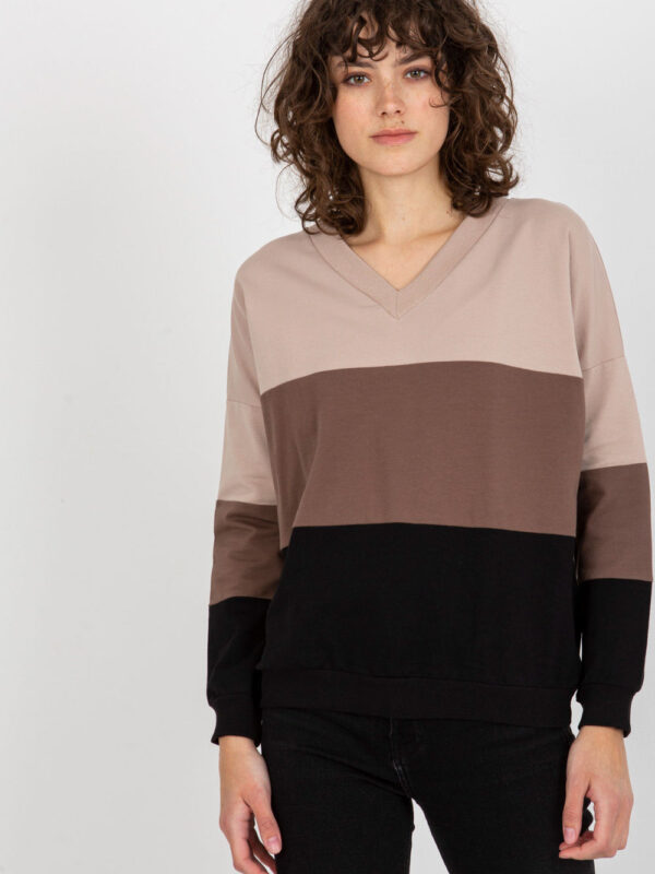 Bluza Damska Model RV-BL-8328.34X Black/Beige - Rue Paris