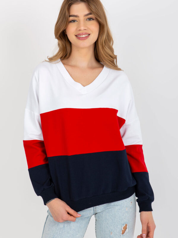 Bluza Damska Model RV-BL-8328.86P White/Navy - Rue Paris