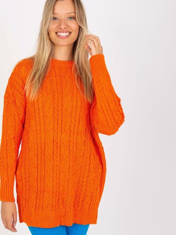 Sweter Damski Model LC-SW-8010.22P Orange - Rue Paris