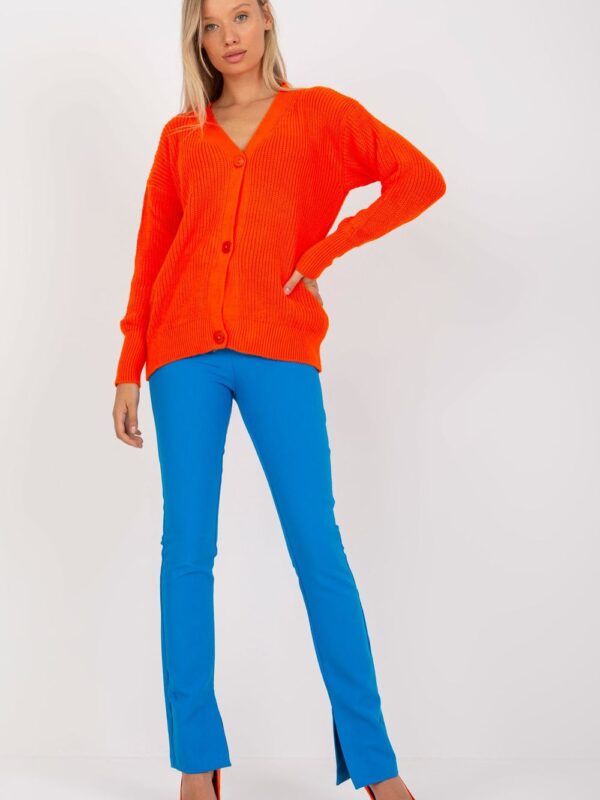 Sweter Kardigan Model LC-SW-0321.06X Orange - Rue Paris