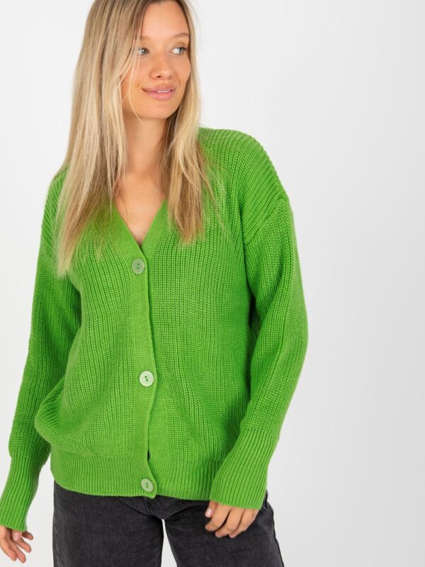 Sweter Kardigan Model LC-SW-0321.06X Light Green - Rue Paris