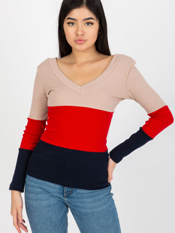 Bluzka Model RV-BZ-8429.41P Navy/Red - Rue Paris