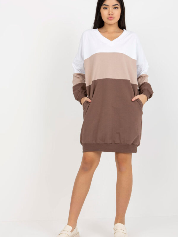 Sukienka Model RV-SK-8382.31 White/Brown - Rue Paris