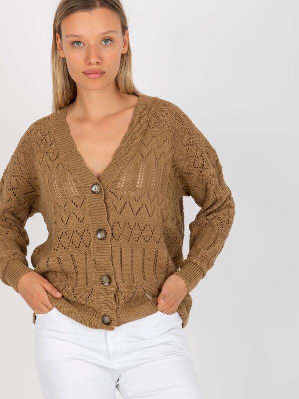 Sweter Damski Model LC-SW-8022.04P Dark Beige - Rue Paris