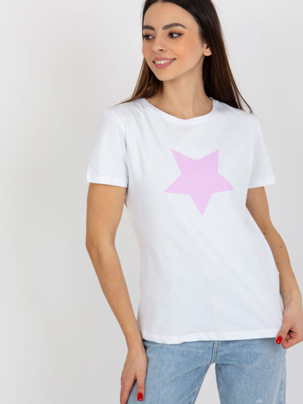 T-shirt Damski Model RV-TS-8626.00 White/Light Violet - BFG