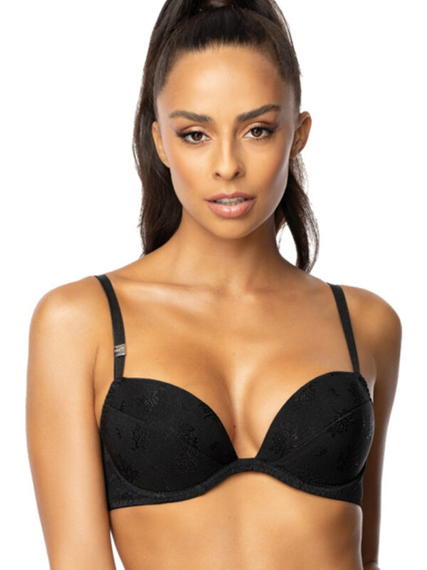 Biustonosz push up Biustonosz Push-up Model 0200/1 Terrie Black - Mat