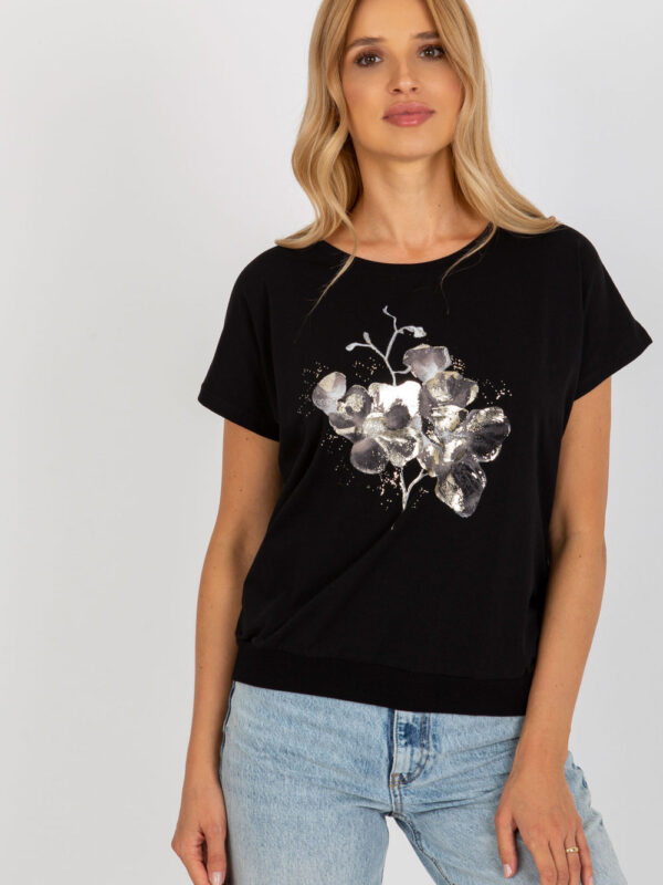 Bluzka Model RV-BZ-8949.18 Black - Rue Paris