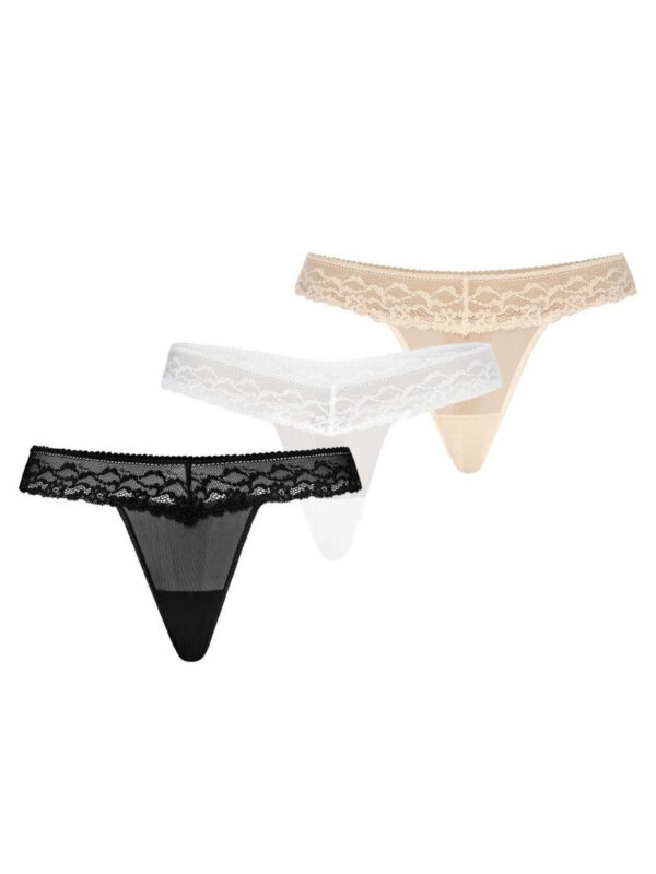 Stringi Komplet stringi Model Leo 302-3 Black/White/Beige - Teyli