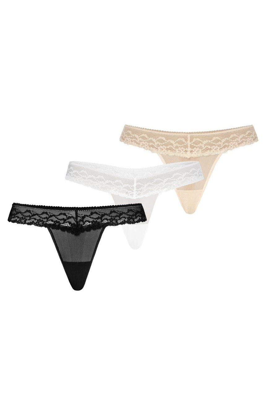 Stringi Komplet stringi Model Leo 302-3 Black/White/Beige - Teyli