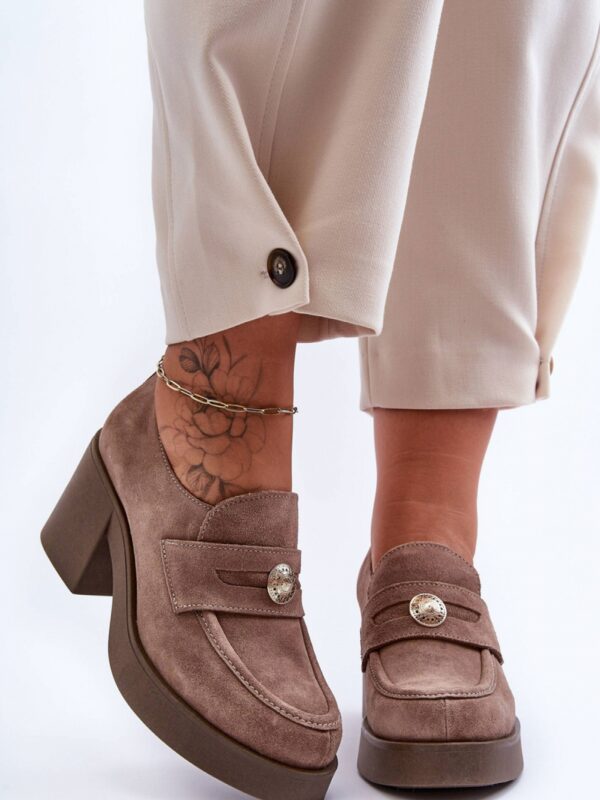 Półbuty Model Dunadia 20148 Beige Zamsz - Step in style