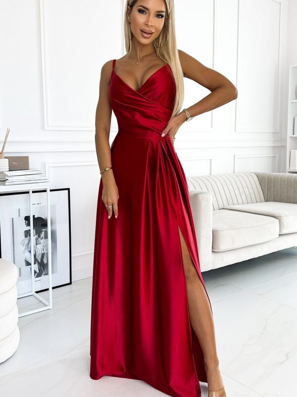 Sukienka Model Chiara 299-14 Red Satyna - Numoco