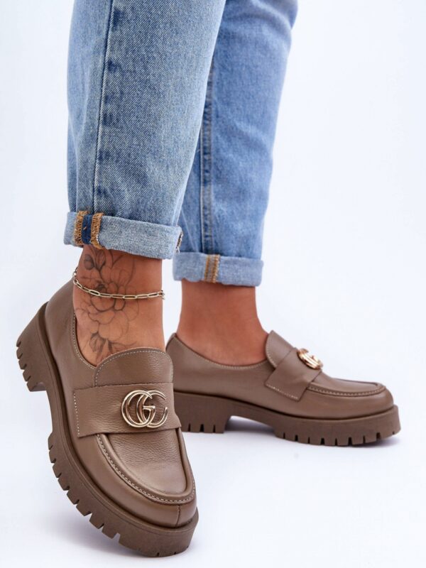 Półbuty Model Rosefalls 20153 Dark Beige Skóra - Step in style