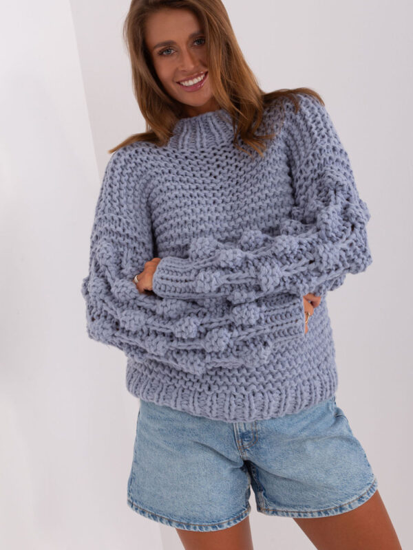 Sweter Damski Model AT-SW-2382.97P Grey/Blue - AT