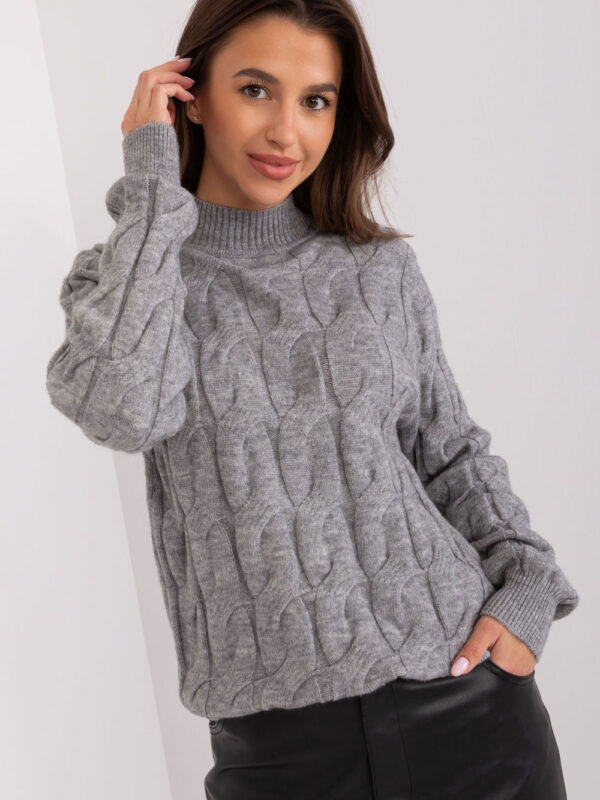 Sweter Damski Model AT-SW-2235.00P Dark Grey - AT