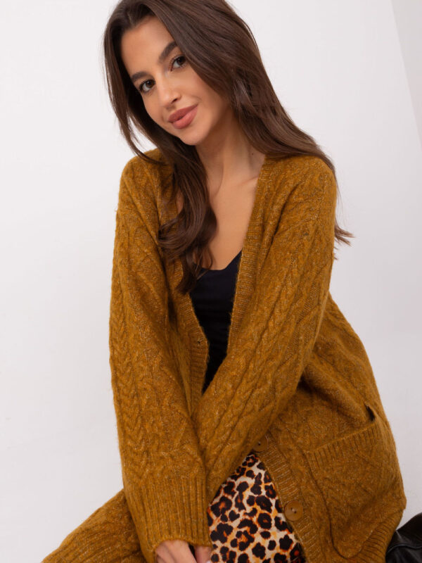 Sweter Damski Model AT-SW-2358.31 Dark Yellow - AT