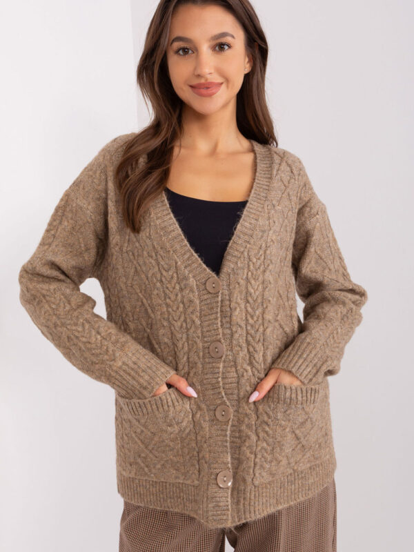 Sweter Damski Model AT-SW-2358.31 Dark Beige - AT