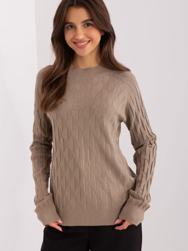 Sweter Damski Model AT-SW-2326.37X Dark Beige - AT
