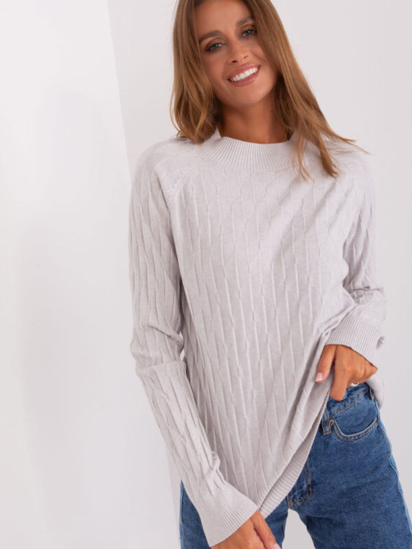 Sweter Damski Model AT-SW-2326.37X Light Grey - AT